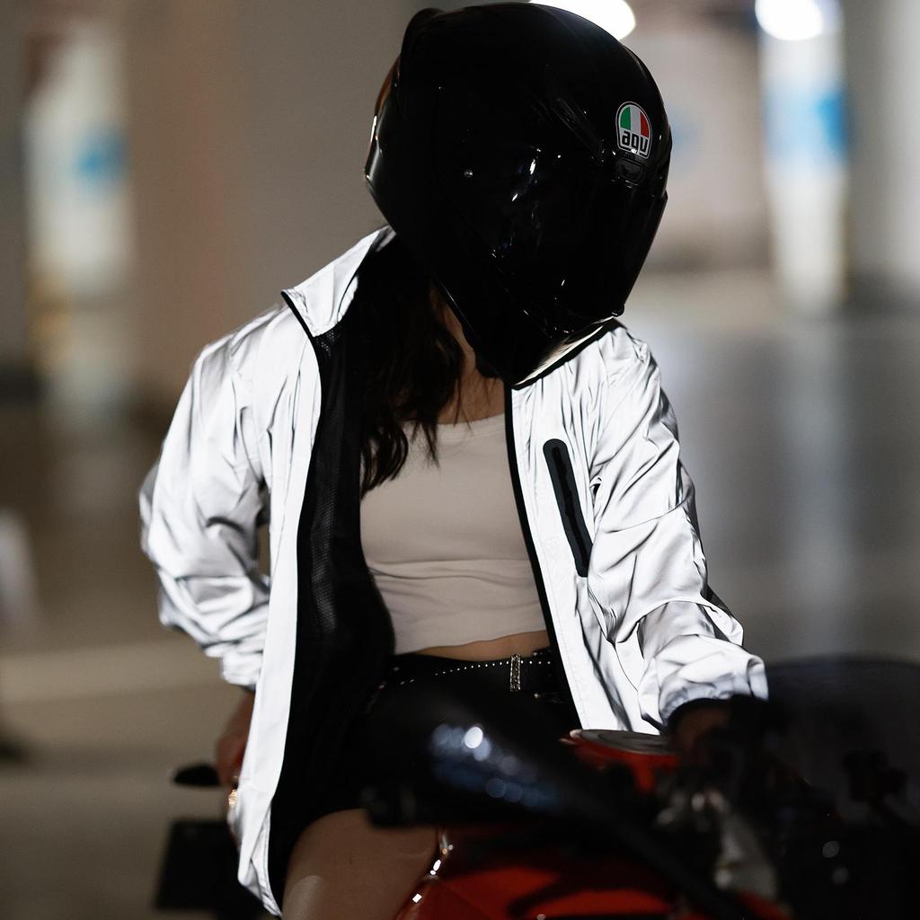 Wosawe Windproof Waterproof Cycling Jacket High Visibility Bicycle Jersey Sports 360 Reflective Jacket Night Warm MTB Road Bike Coat