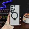 For Samsung Galaxy S26 Ultra Case Hard PC Clear Comfortable Skin Feel Magnetic Bracket Protect Cover For Galaxy S26 Ultra Shell