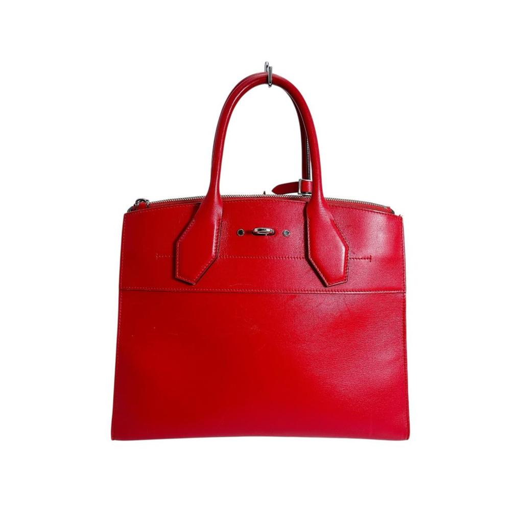 LOUIS VUITTON City Steamer PM Handbag Calfskin Red Women M53029 Used