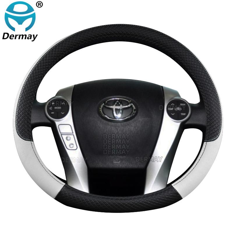 for Toyota Prius 30 20 Prius V Prius C Prius Prime Car Steering Wheel Cover PU Leather Non-slip Auto Accessories
