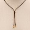 Trendy Irregular Geometric Metal Pendant Necklace Stylish Wax Rope Neckchain Handmade Jewelry Gift for Women Girls