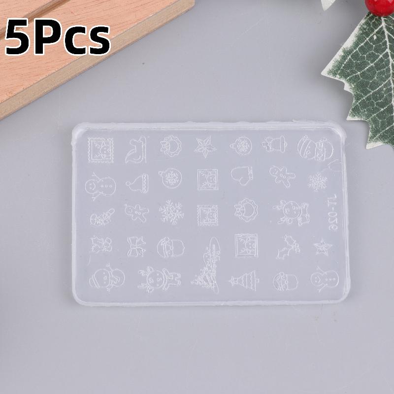 1/3/5Pcs Christmas Snowman Christmas Tree Silicone Nail Mold Palace Nail Decorations Diy Design Silicone Manicure Mold Nail Art