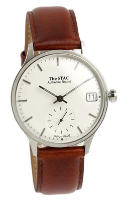 Die STAC Japanische Uhr Authentic Round Classic x Silver [The Stack] Herren Damen (Bar Braun)