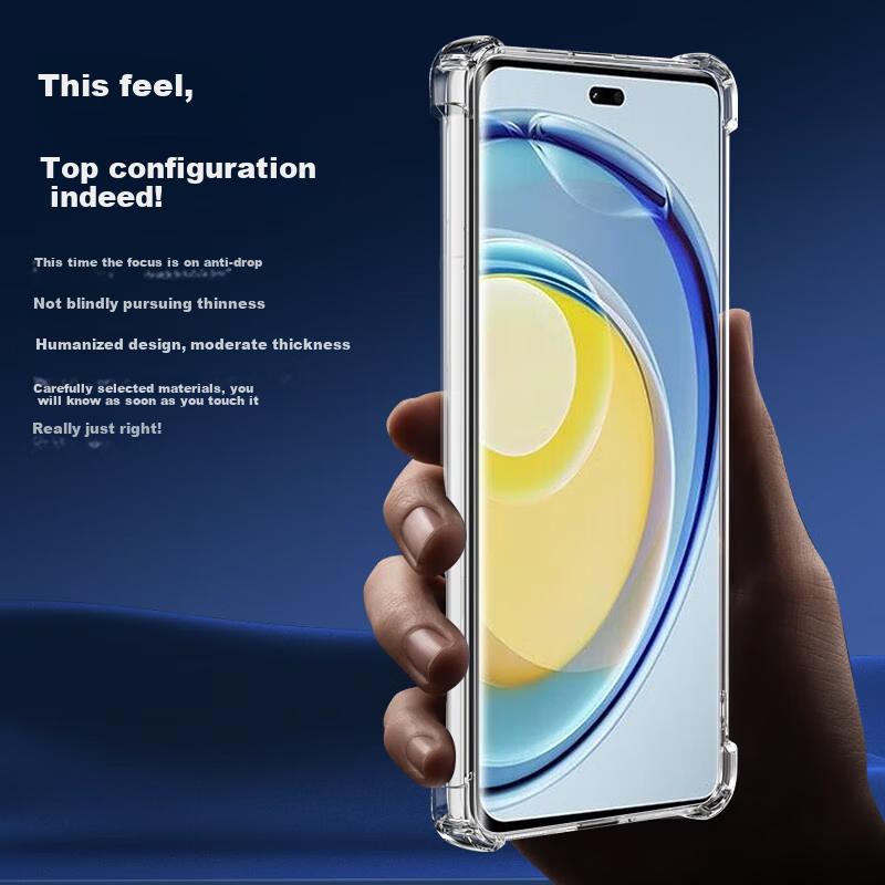 Case for Huawei Enjoy 70X/Magang 30, And Slim Full Protection Camera Lens Anti-Drop Clear Soft Four-Corner Airbag Shockproof - with LanyardTransparent