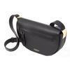 Burberry Olympia Logo Print Lambskin Half Moon Bag Women Handbags Black 80359841