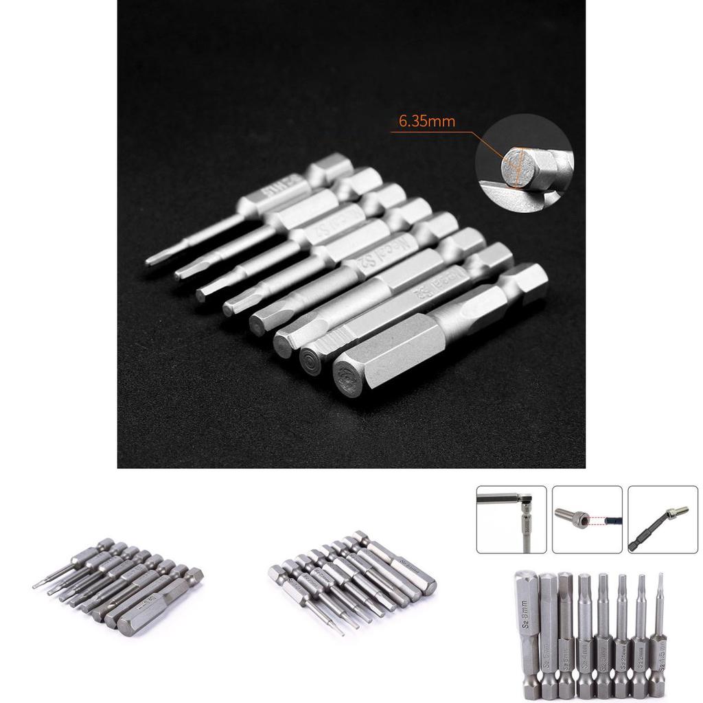 Außergewöhnliches 8-teiliges Sechskant-Lang-Inbusschlüssel-Bit-Set mit Schnellwechsel-Magnet-Schaftdesign