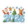 Yousheng 2026 Christmas Window Stickers Santa Claus Snowflake Reindeer Pattern Glass Xmas Decals Holiday Decor