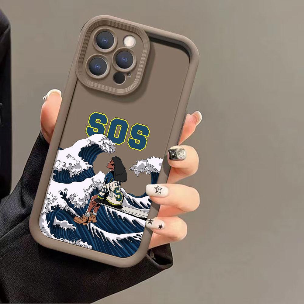 Liquid Silicone Shockproof Case For Apple iPhone 15 14 13 12 11 Pro Max 7 8 16 X S 14 15ProMax Phone Case Singer SZA SOS Cover