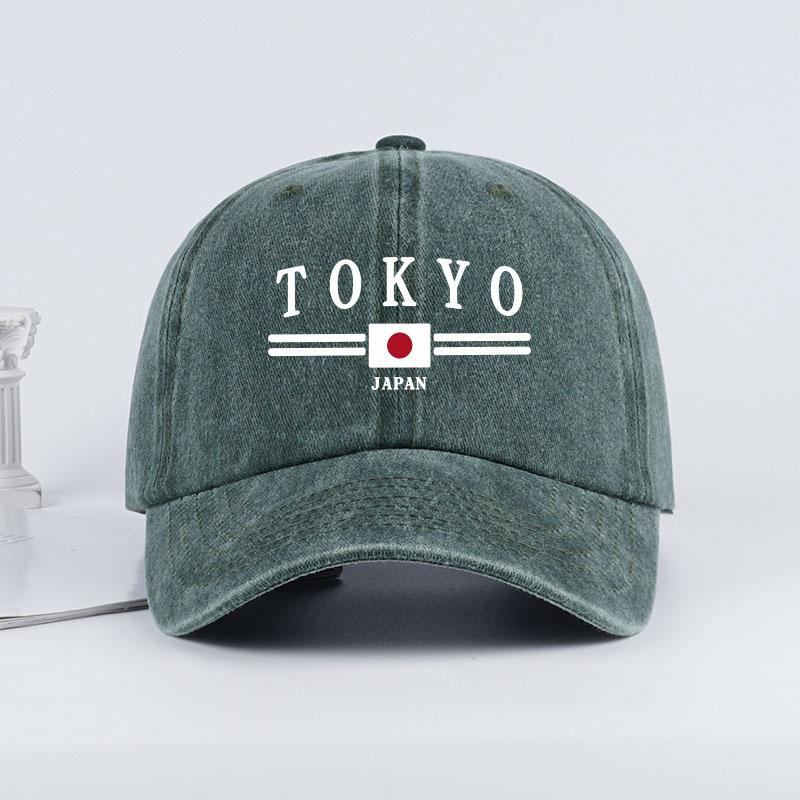 TOKYO JAPAN Printed Washed Baseball Cap Tokyo Japan Urban Style Classic Fashion Daily Commuting Cycling Fishing Holiday Gift