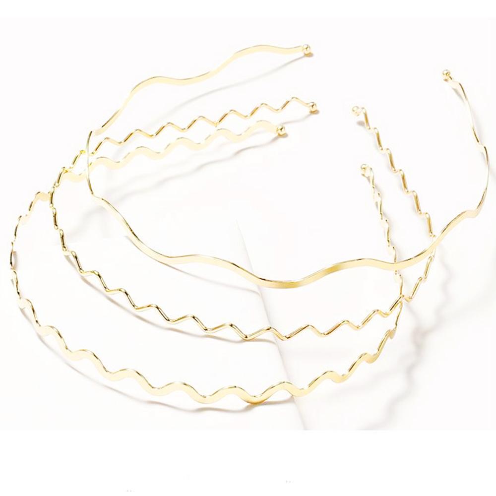 Einfache goldene gewellte Metall-Haarbänder Elegante Wellen-Stirnbänder Mode Frauen Krone Kopfband Haarstyling Kopfschmuck Zubehör Geschenke