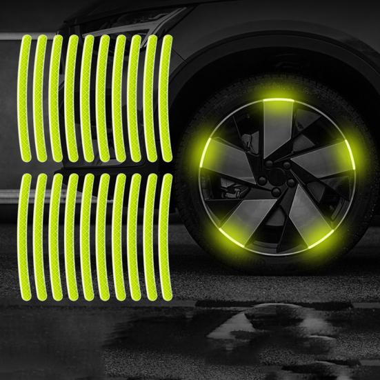 Car Wheel Reflective Strip, Rainbow Rim Decals for Cars Motorcycle Bike, Waterproof High Visibility Sticker for Tires