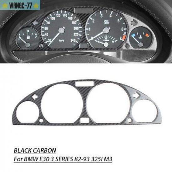For BMW E30 3 Series 325i M3 82-93 Carbon Fiber Dashboard Gauge Panel Cover Trim