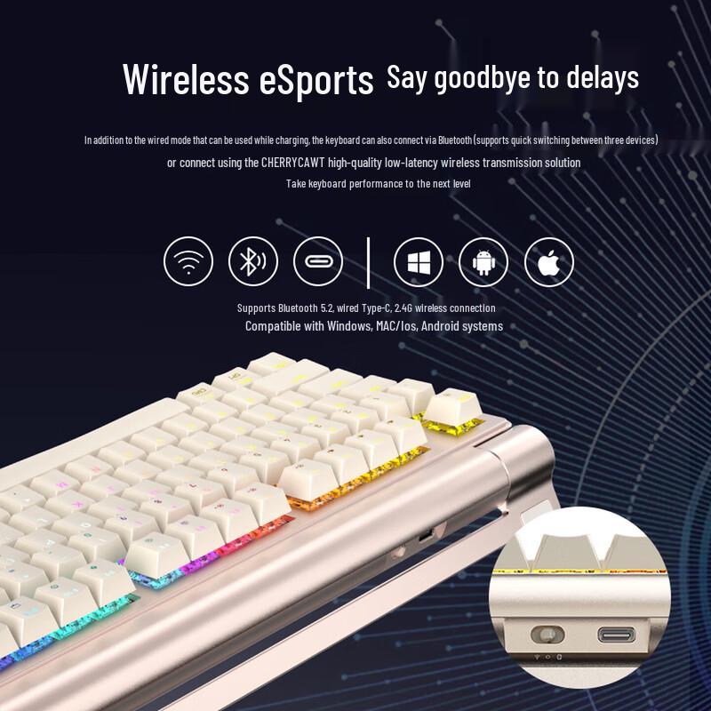 CHERRY MX8.3 Tri-Mode 84-Key Hot-Swappable Aluminum Wireless Mechanical Keyboard