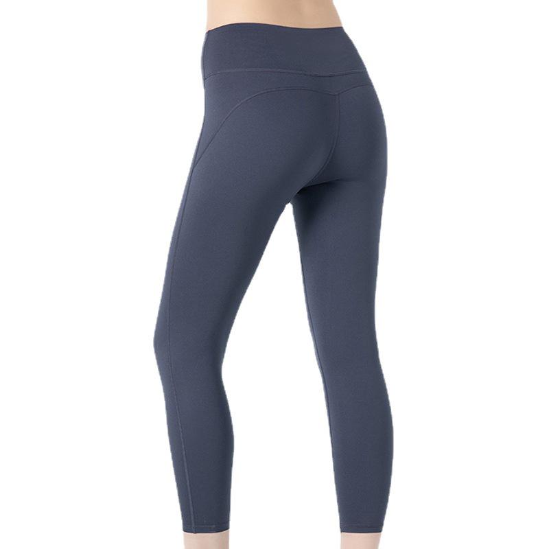 High Waist Hip-Lifting Yoga Pants - Breathable, Slimming, Solid Color Sharkskin Design