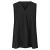 Women V-Neck Sleeveless Tops Casual Color Slim Loose Blouse With Pockets