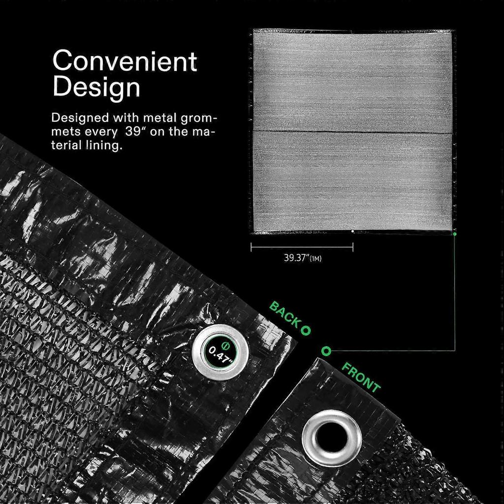 2025 Latest Model  Sunblock Shade Cloth, 50%-60% Shade Net, 6.5' x 20' Black