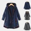 Women's Spring and Autumn Long Sleeve Loose Hooded Tops Plus Size Mid-Length Casual Jacket