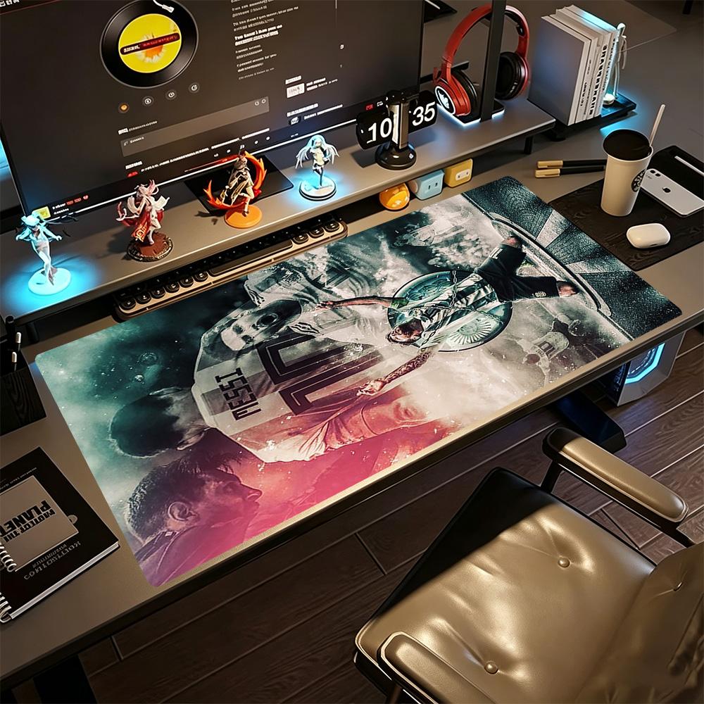 Football Messi Large Mouse Pad Office Mouse Mats Desktop Mouse Pad Non-Slip Rubber Base Office Desk Accessory