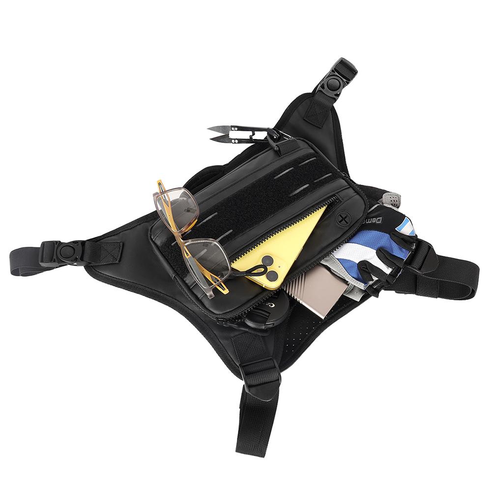 Tactical Chest Bag Unisex Running Vest Bag with Adjustable Straps Lightweight Front Vest Bag Large Capacity Outdoor Climbing Bag