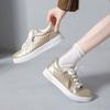 Trend summer and autumn new board shoes women's casual fashion 2025 spring gold and silver British style large size personalized white shoes