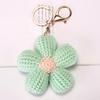 Knitted Keychain Handmade Crochet Flower Keychain Pink Bohemian Bag Charm Car Keys Backpack Accessories