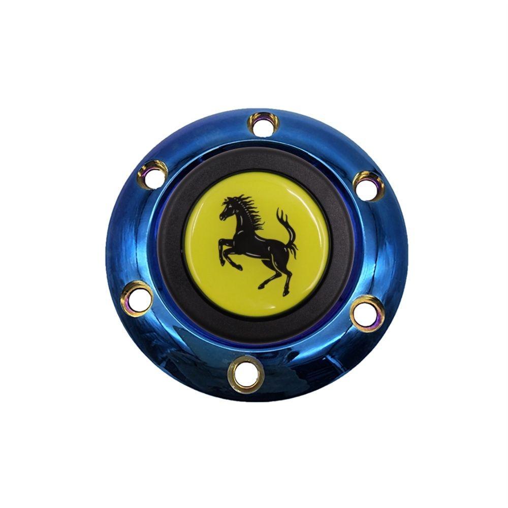 60mm Steering Wheel Car Horn Button Modified Racing Car Horn Cover For Ferrari Logo Dedicated Auto Protect Decorate Accessories KL7