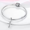 New In Copper Pink Zircon Cross Charms Beads Pendant Jewelry Fit Originalbracelet For Women Diy Gift