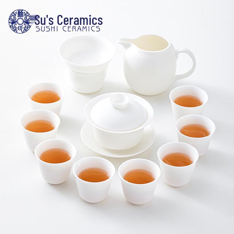 Dehua Chinese White Porcelain Kung Fu Tea Set