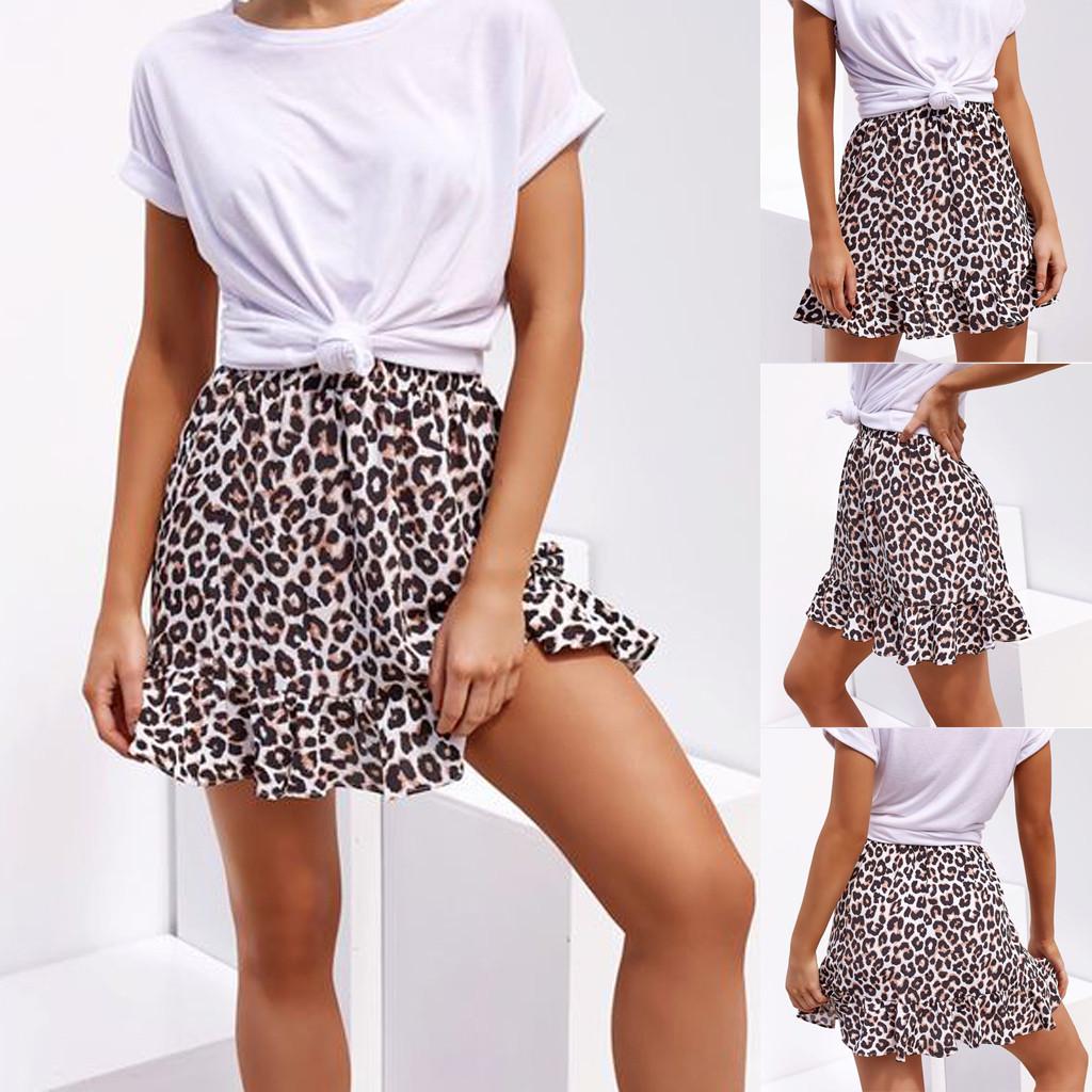 mini ruffle leopard skirt