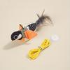 Simulation Realistic Pet Squeaky Toy Plush Bird Shape Cat Toy Pet Interactive Toys Feather Teasing Kitten Toy Pet Supplies