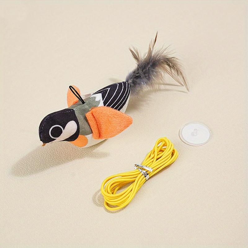 Simulation Realistic Pet Squeaky Toy Plush Bird Shape Cat Toy Pet Interactive Toys Feather Teasing Kitten Toy Pet Supplies