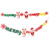 Fabric Xmas Ornaments Hanging Banner Christmas Decoration Party Supplies Christmas Pull Flag