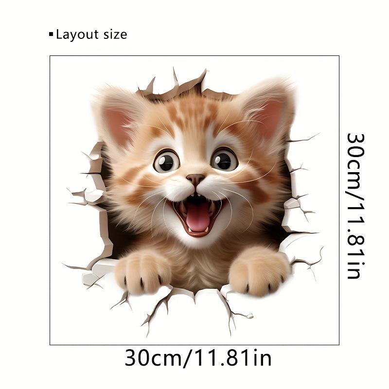 

Креативная реалистичная 3D наклейка на унитаз с милым котом Vision, забавная наклейка с изображением животных для ванной комнаты, декор крышки унитаза, самоклеящаяся ПВХ, водонепроницаемая картина