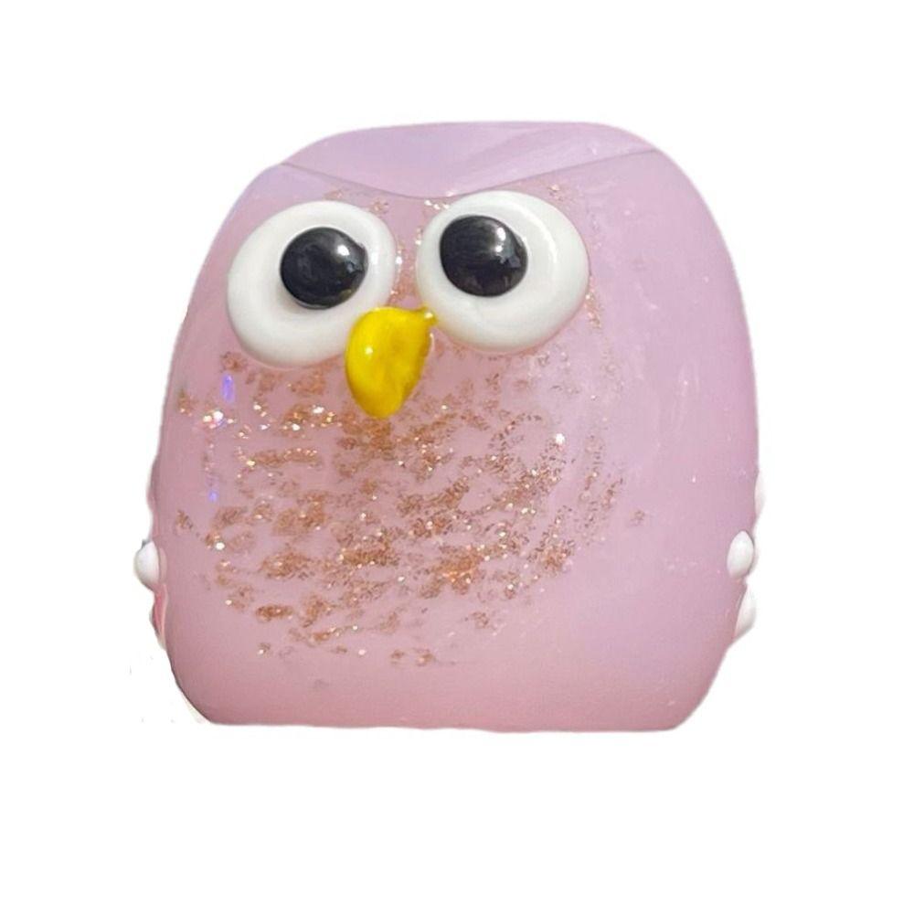 Exquisite Cute Small Owl Ornaments Table Decor Animal Owl Crafts Glass Sculpture Owl Figurines Desktop