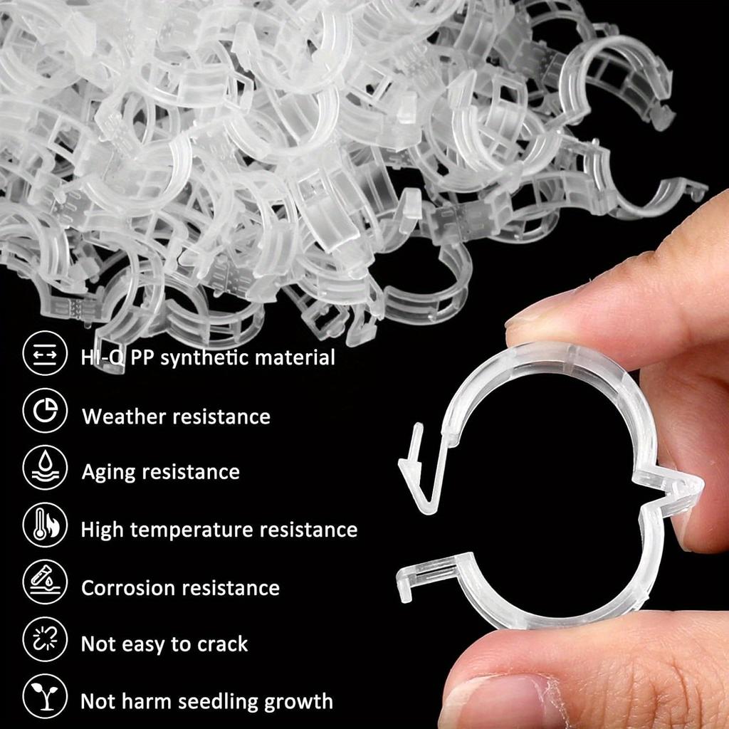 100 Plastic Trellis Plant Support Clips,Tomato Clips, Plastic Garden Clips, Plant Ties, Trellis Clips,for Upright Growth