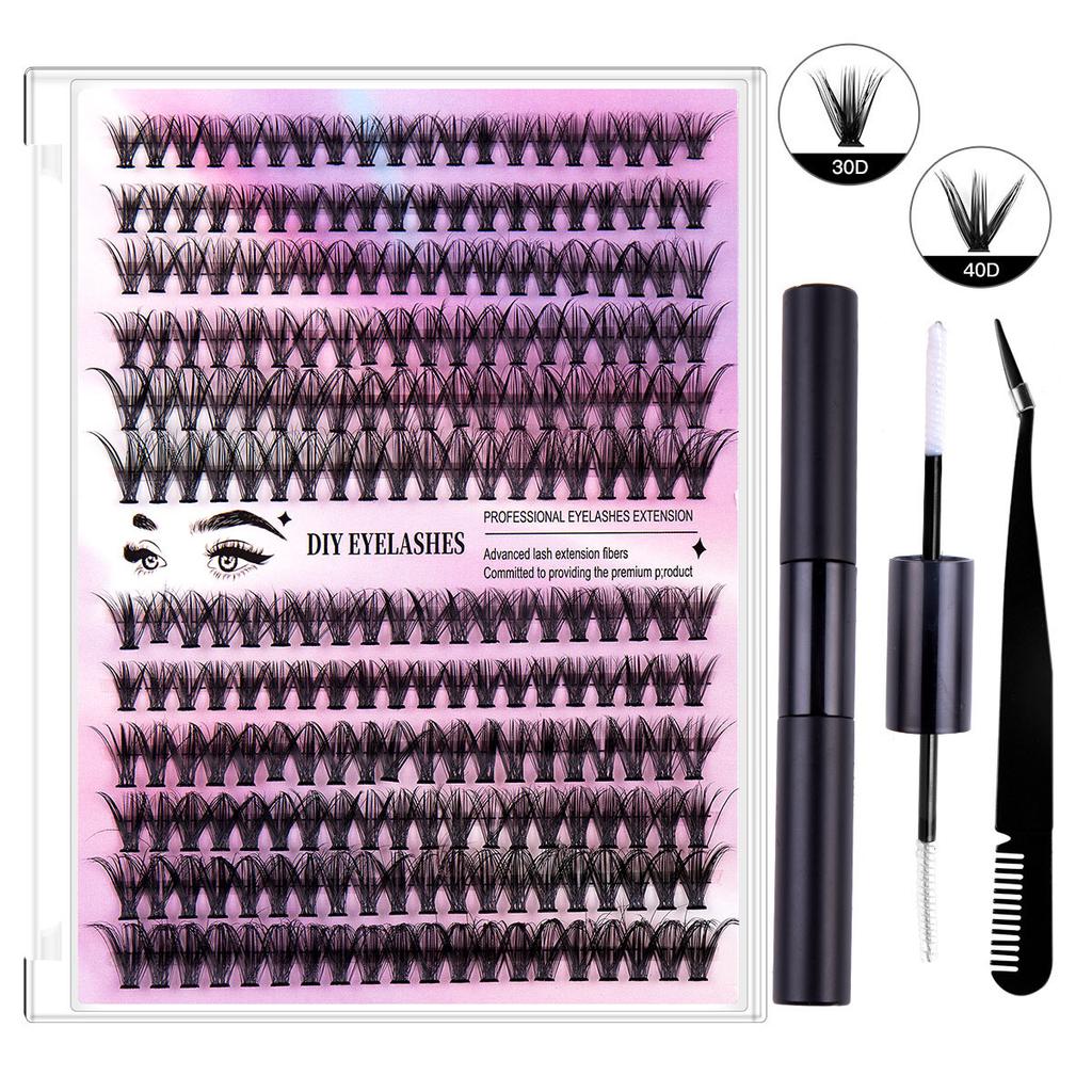 Diy Segmented False Eyelashes 12 Rows Large Capacity Glue Tweezers Set Combination Eyelashes