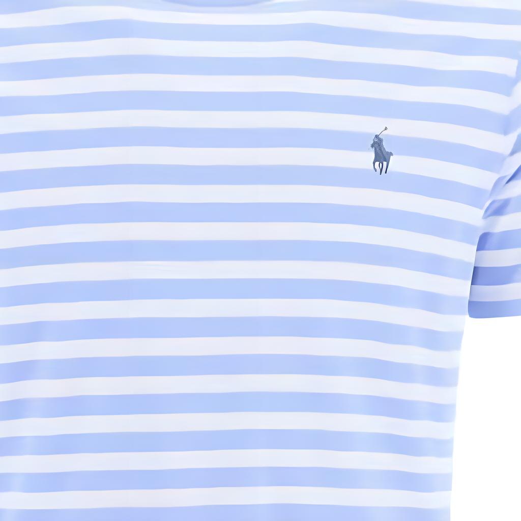 Polo Ralph Lauren SS23 Logo Embroidered Striped Crew Neck Short Sleeve T-Shirt Men Tops Blue 710906295-002