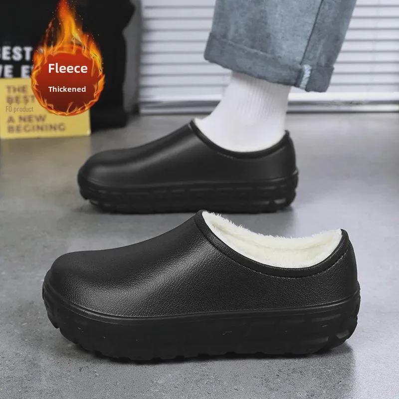 

Мужская водонепроницаемая обувь для поваров — теплая, нескользящая, маслостойкая и прочная для зимы. 41 чёрный