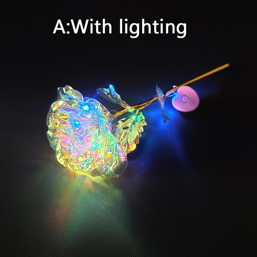 Led Valentine's Day Mother's Day Gift 24K Foil Plated Roses Artifical Flowers Wedding Decor Lover Lighting Roses Creative Gift