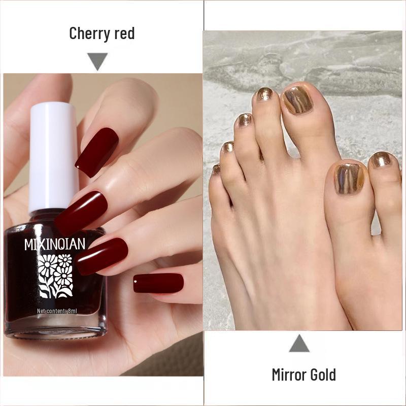 Cherry Champagne Bling Nail Polish - Non-Toxic, Quick-Dry, Long-Lasting, Non-Fading Formula for Fingernails and Toenails.