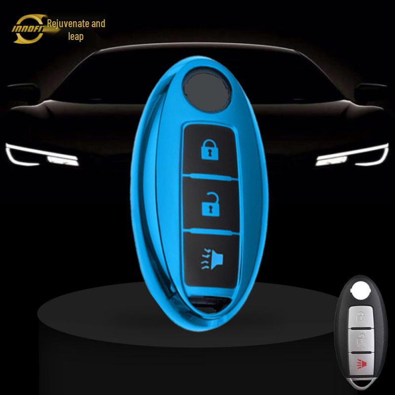

Huan Yue Car Key Cover for Nissan and Infiniti - Gold & Black Rubber opp
