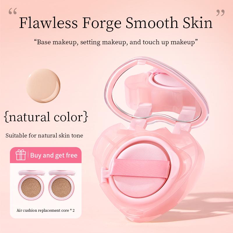 Pink Heart Concealer Air Cushion Cream Flawless And Long-lasting Delicate Moisturizing Translucent Portable Foundation Cream