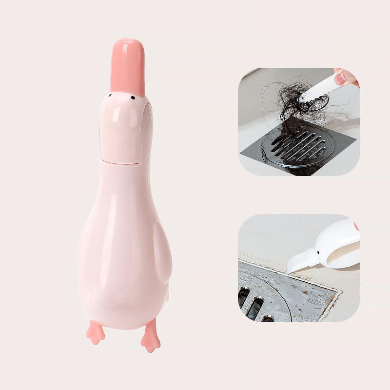 Nástroje na čištění kuchyňského dřezu Nástěnný klip na odpadky Pinzeta Nástroj na čištění vlasů Roztomilá kachnička Klipy na vlasy do koupelnového dřezu