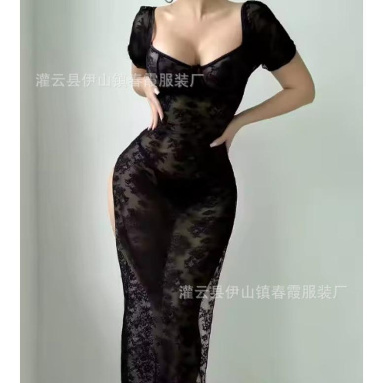 New ebay mesh perspective sex pajamas dress tight summer women