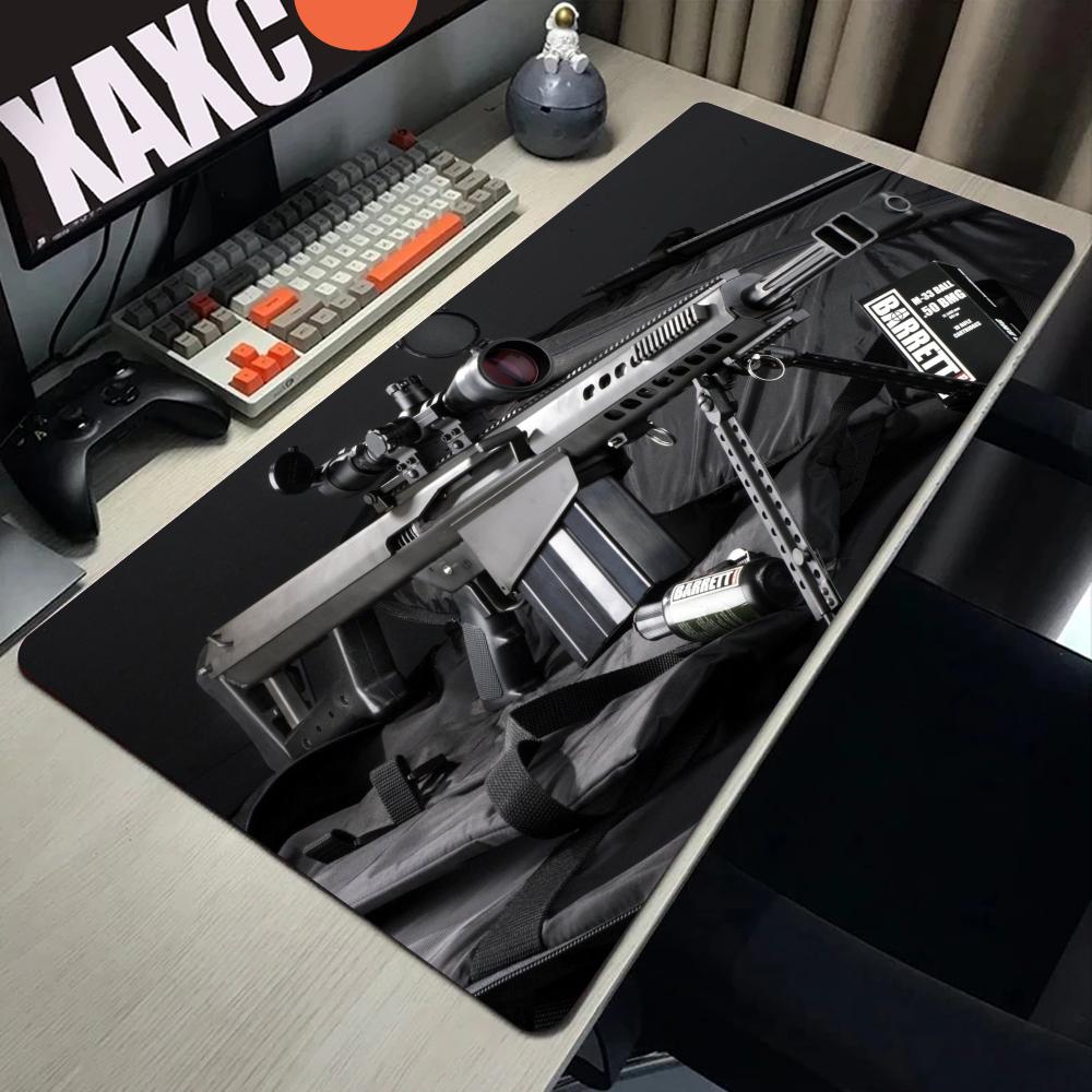 Computer Desks Sniper Rifle Anime Mouse Pad Kawaii Gamer Keyboard Desk Accessories Pc Cabinet Games Mousepad Mat Gaming Mats Xxl
