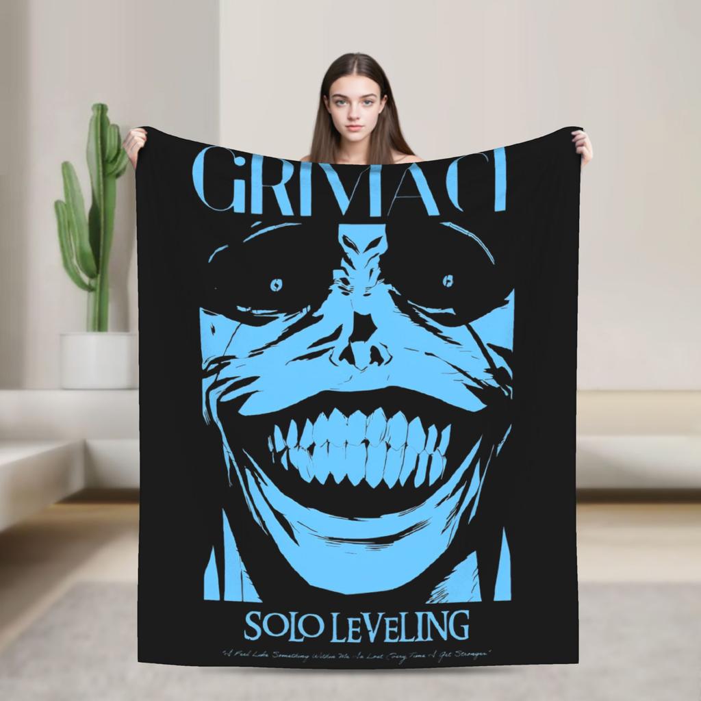 Solo Leveling Sung Jin Woo Wool Blankets Knight Killer Anime Fashion Throw Blanket for Bedspread 150*125cm Lightweight