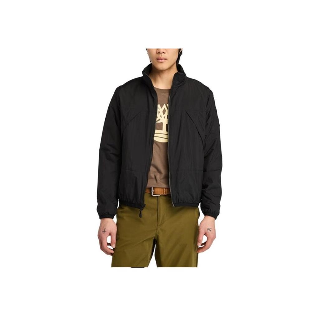 Timberland FW24 Comfortable Solid Color Stand Collar Zip Long Sleeve Jacket Men Jacket Black A44NF-001