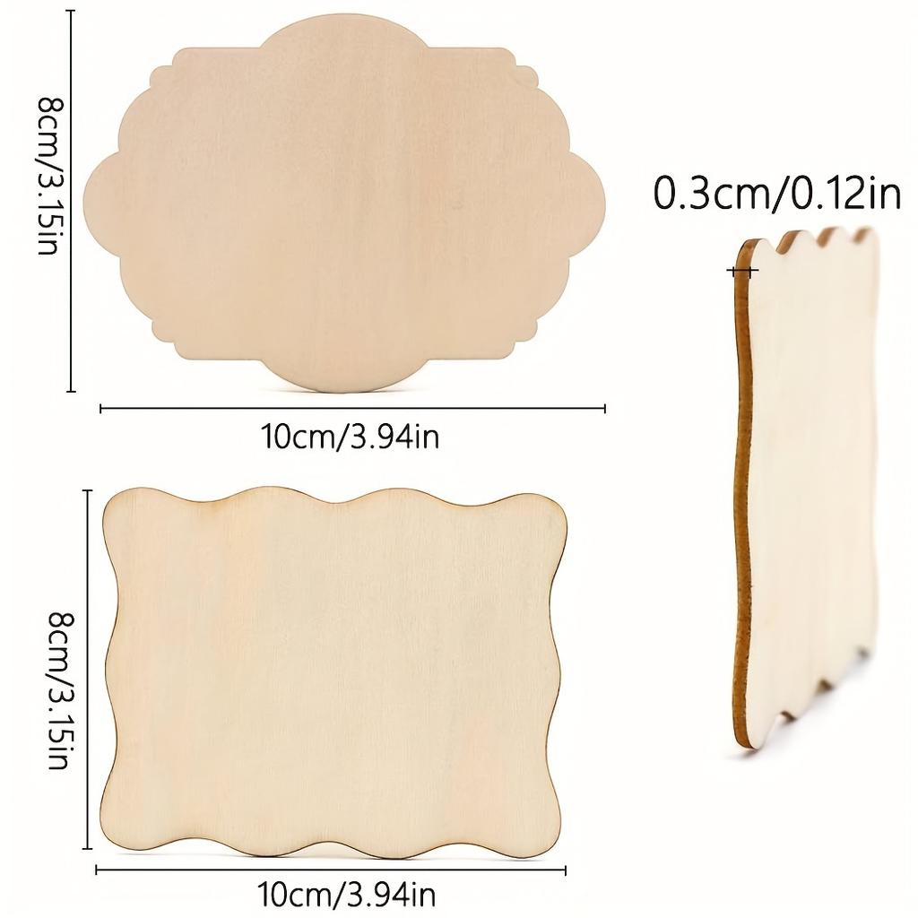 32pcs Irregular Wood Blanks, Unpainted Ornaments for DIY Crafts & Painting Projects