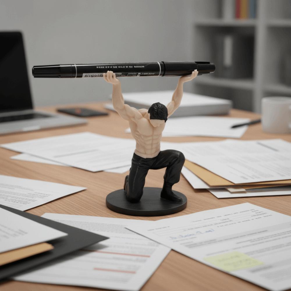 Pen Stand Desktop Muscle Man Ornament Plastic Muscular Man Figurine Muscular Man Pen Holder Gift
