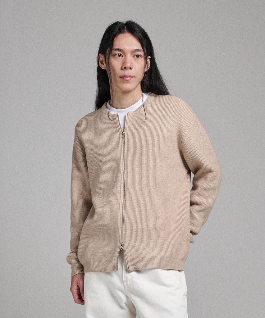 ANALOG MOOD 2-Way Round Cardigan Knit (Beige)